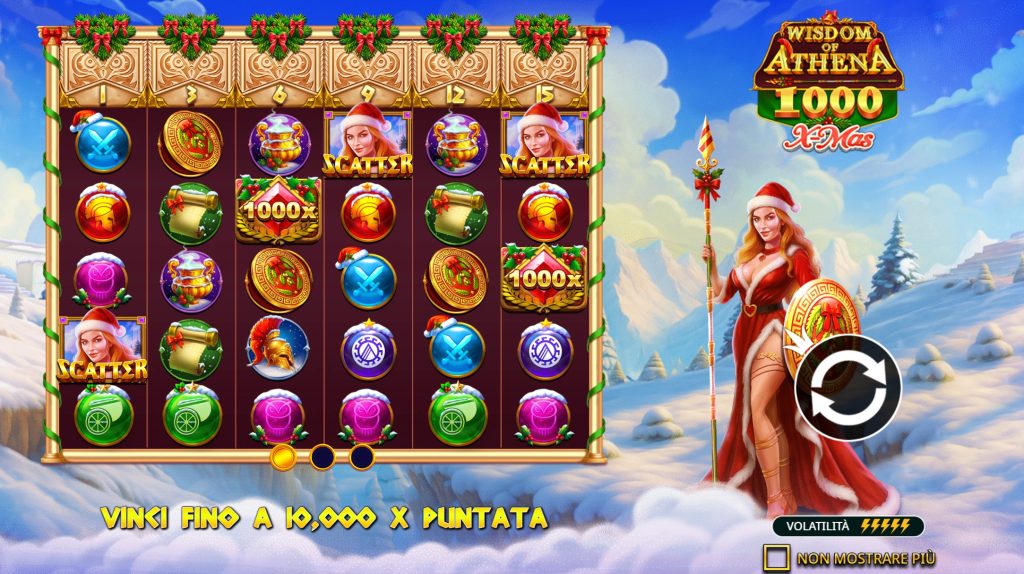 Banner della slot Wisdom of Athena 1000 Xmas
