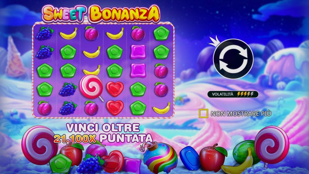 Schermata di gioco sweet bonanza slot