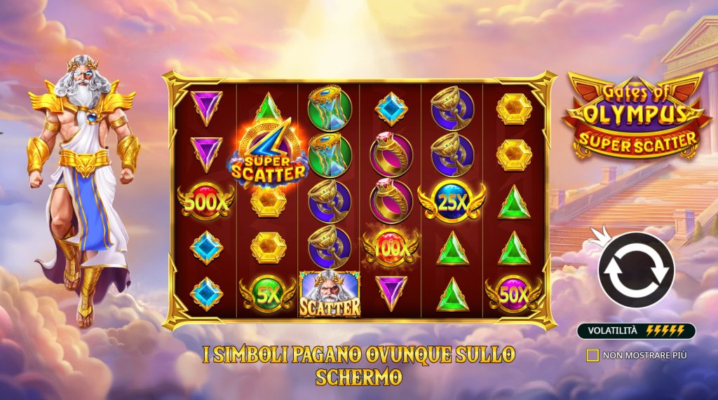 Banner della slot Gates of Olympus Super Scatter
