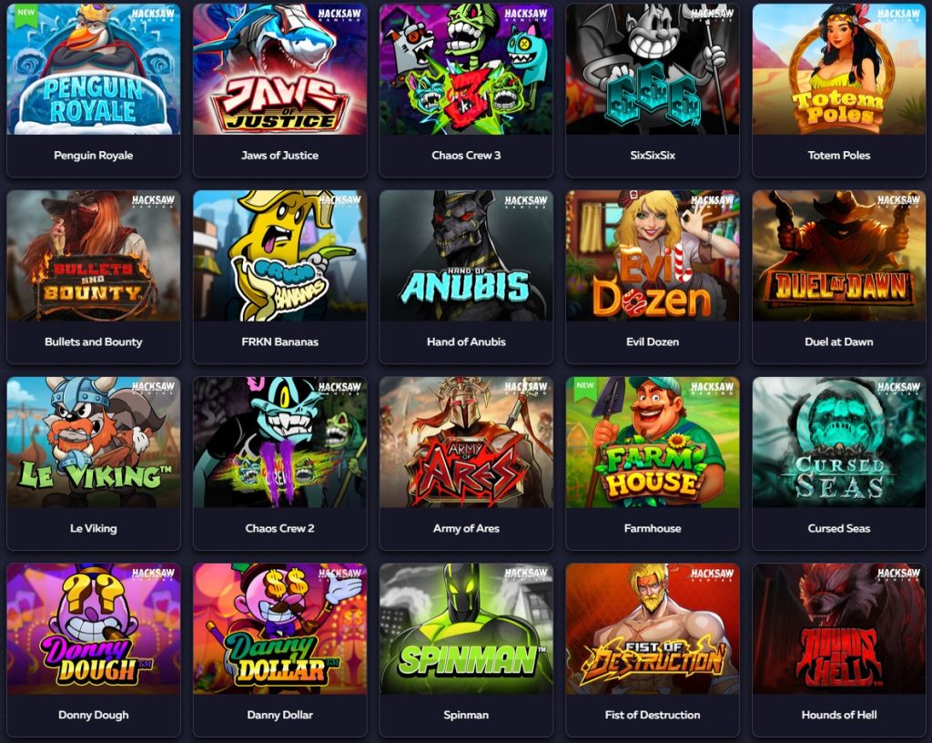 Schermata di gioco Hacksaw Gaming