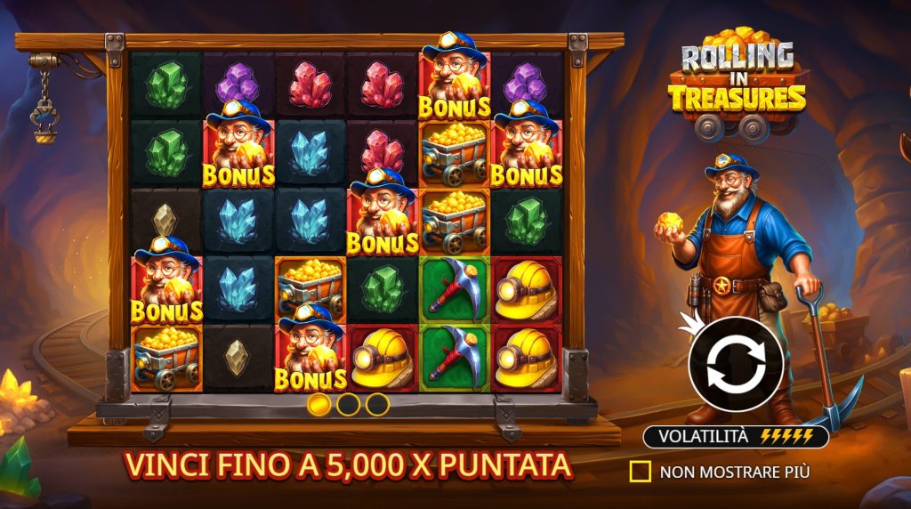 Banner della slot Rolling in Treasures