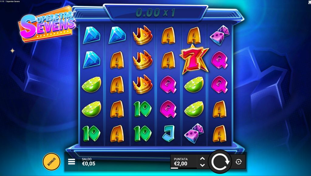Schermata di gioco Superstar Sevens slots
