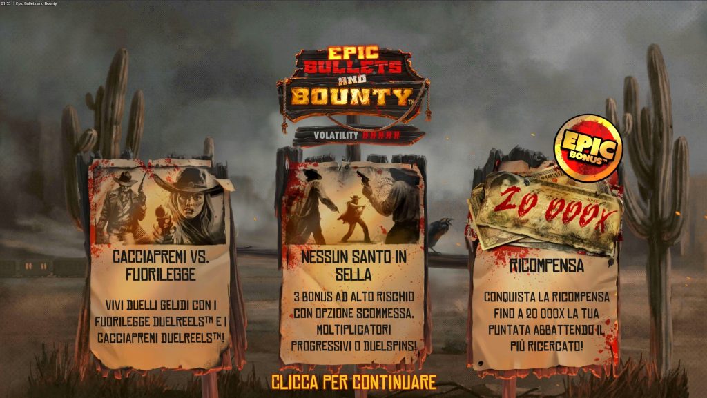 Banner della slot Epic Bullets and Bounty