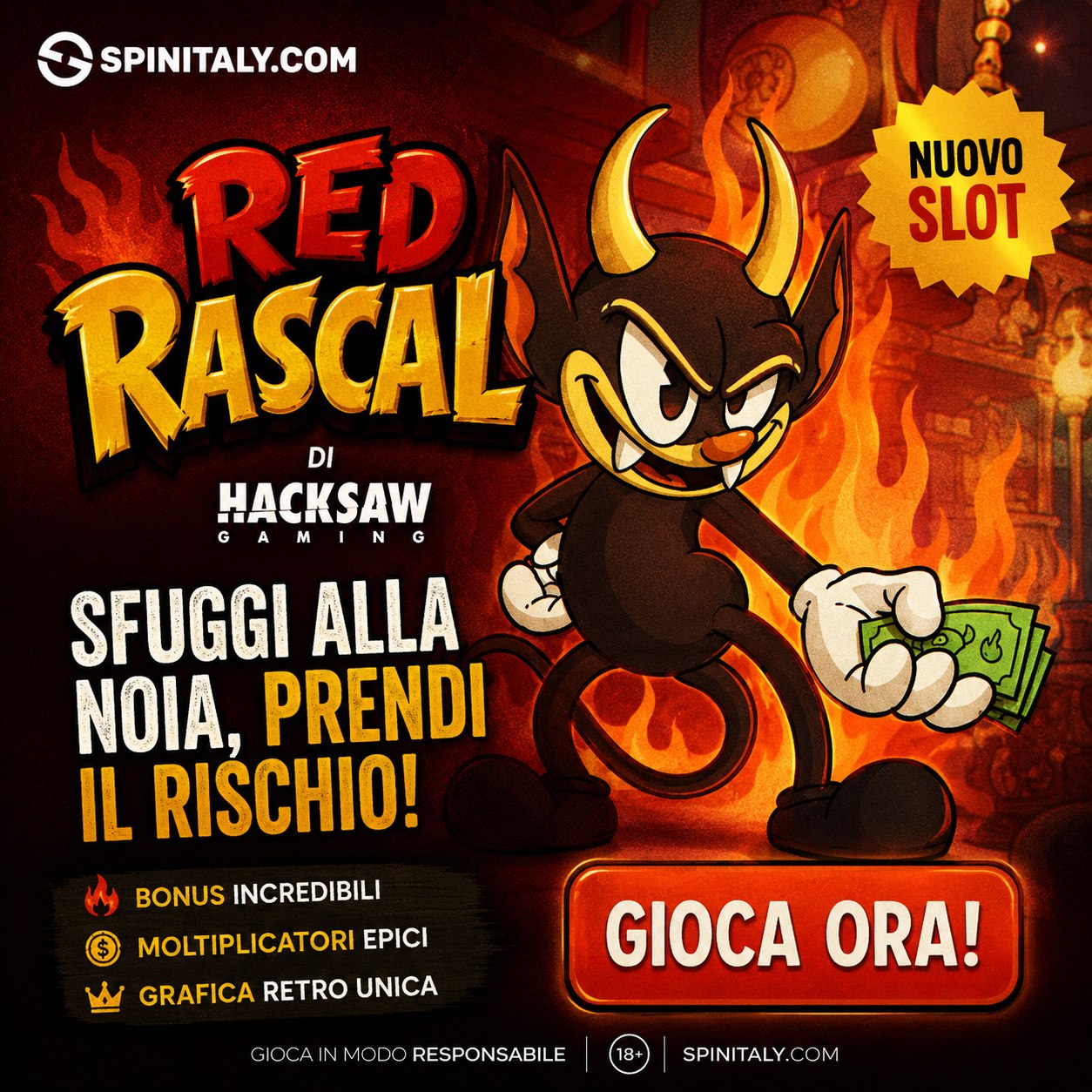 Red Rascal demo e recensione slot Hacksaw Gaming per giocatori italiani